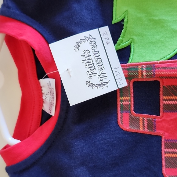 NWT Boys Navy Truck with Tree Holiday Lounge set 18-24 months / XS - Picture 5 of 5